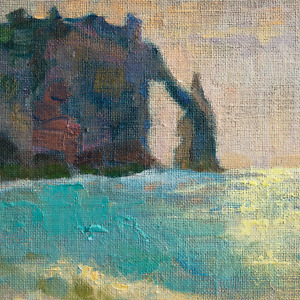 Etretat cliff painting inspired by Monet