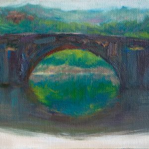 Ponte Buriano - a beautiful bridge in Italy painted with oil on canvas