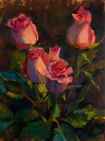 Roses painting by Elena Morozova