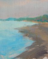 Sea at sunset, oil study