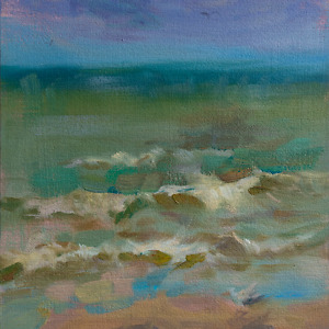 Impressionistic portrayal of the sea's dynamic waves